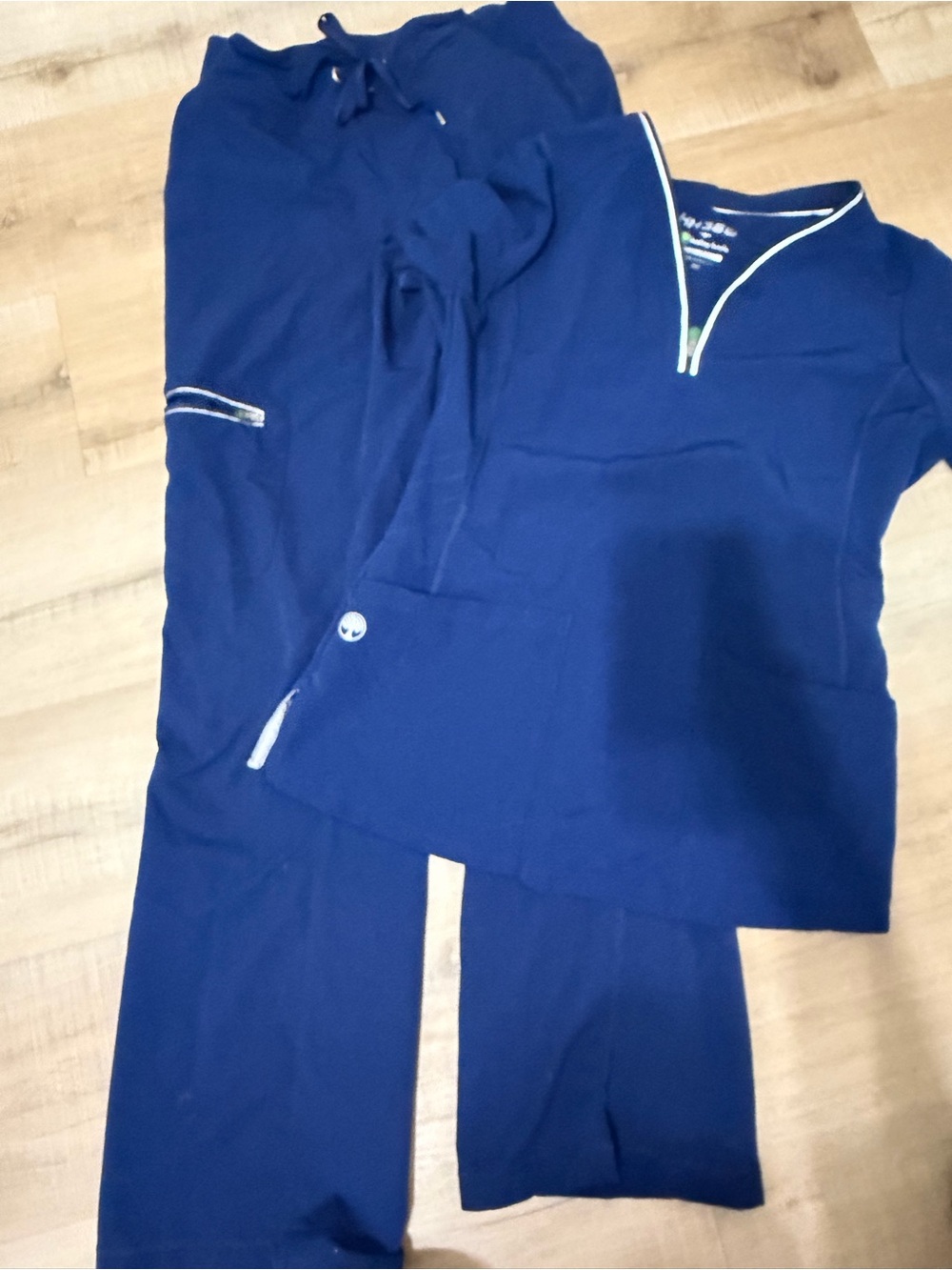 healing hands Navy Blue Scrub Jogger Pants - Drawstring Waist